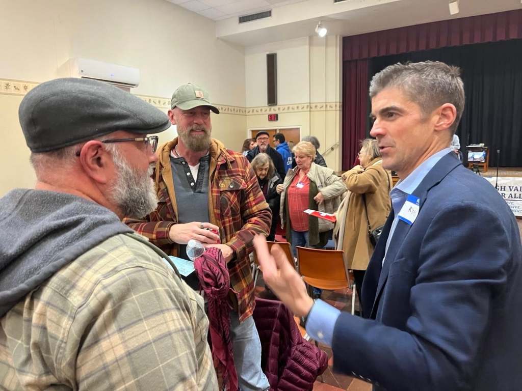 Ryan Crosswell talks with Lehigh Valley residents about their concerns